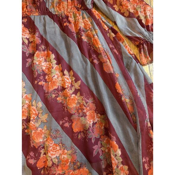 Soft Surroundings Dress Womens Large Floral Long Sleeve Asymmetrical Hem Midi - Picture 4 of 9